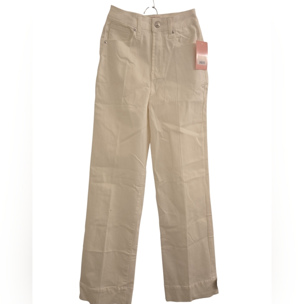 Juicy Couture" Lunita" Y2K Wide Leg High Rise Jeans in White. Size 24 NEW! - Picture 4 of 9